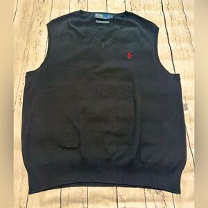 NWOT Black Polo Ralph Lauren Sweater Vest size L